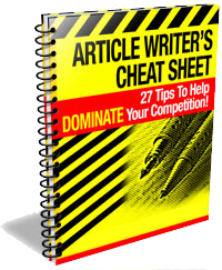 Product picture Article Writers Cheat Sheet